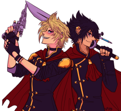 destiny-islanders:  I love the uniforms in Final Fantasy Type-0. I love Prompto and Noctis. So here’s a bit of both.(Full-view is your friend.)Bonus lecture time from Ignis. Pay more attention next time, Prompto, kupo!