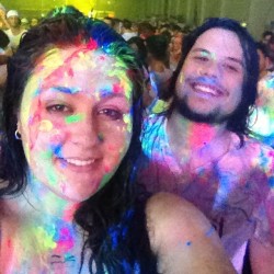 It was such a crazy night at #ultraglowmelbourne 😄 partying with my best friend/boyfriend/thunder buddy 💕 #boyfriend #bestfriend #thunderbuddy #kiss #love #ultraglow #paint #party #paintparty #saycheese #iloveyou #loveofmylife