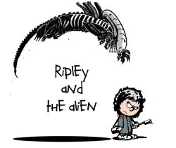 Ripley and The Alien by skonenblades