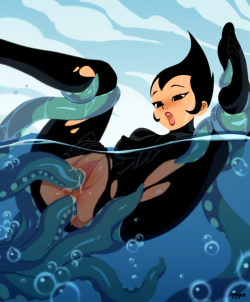 requiemdusk:  Ashi’s aquatic ninja training - quite intense.