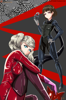 Otakon Print - Persona 5 Ann and Makoto  I will be releasing all the images in the days to come. As I still have many copies left over if any one is interested when they are all released in buying some send me a DM. I think the pricing will be 10 USD