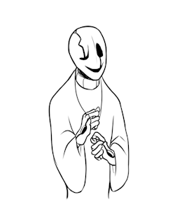 what-the-floofin:  Learning ASL, and Gaster’s helping. He’s still a bit too fast and delicately signed for me to keep up though, hehe Signing a simple ‘Hello, my name is Gaster.’  Or at least I hope so ahahaha  *WIP* 