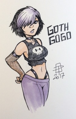 callmepo:  Tiny doodle of a full-on Goth Gogo.