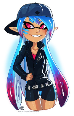 helixel:  Doodle of my squid kid. I’m in too deep. My NNID is Helixel if anyone wants to splat together sometime 