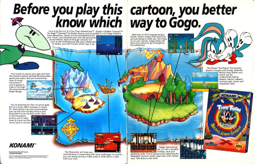 oldgamemags:    Know which way to Gogo‘Tiny Toons: Buster’s Hidden Treasure’SEGA Mega Drive