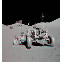 Apollo 17 VIP Site Anaglyph #nasa #apod #moon #tauruslittrowvalley #lunar #rover #lunarrover #apollo17  #anaglyph #solarsystem #space #science #astronomy