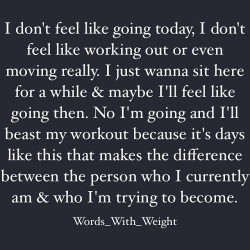 Repost from my man Brian over on @words_with_weight. I was feelin the same way. Not exactly motivated today to go train. Thinkin I could just skip out and relax at home. But no these days are what separate you from the rest. Good stuff man. #truth #quote