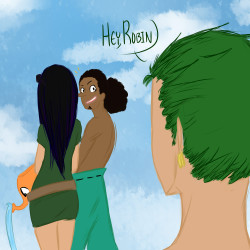kindyart:   Do you think Robin ever just….  Remake of this biz because Zoro had a weird neck thing going on. Prankster Robin is my favorite Robin 