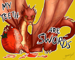 kitty-bake:  willyscoot123:  yukipri:  Baby!Smaug Baby dragons are essentially winged, fire-breathing cats.   Adorable  Who crossed that out? They are just winged fire breathing cats.