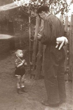 lucifer-the-fallen-pancake-angle: lostinhistorypics: Little boy about to receive a dog for his birthday (1955)  THIS IS WHAT IM HERE FOR 
