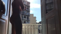 Greek Hotel Jerking Off above public busy street | XTube Porn Video from greek_fluffy