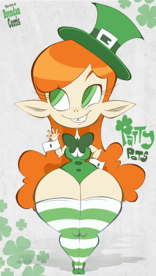 norithics: brendancorrism: Happy St. Patrick’s Day (the 17th), once again here’s my leprechaun lady I made up - Patty Pots. Like any of my pinup characters, she’s not a character I’m actually going to do anything with, just one I draw sometimes