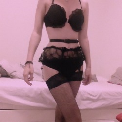 bubblegumbtch:  Mind my awkward posing but I put together the cutest lingerie set! 