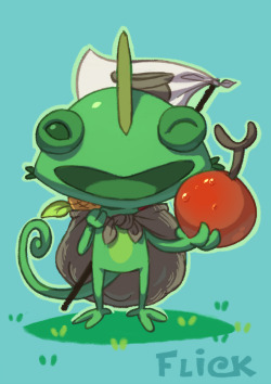 koidrake:  Rileyvace&rsquo;s character Flick! Chameleons are my fav animals ever, so I had to draw this one from all the cast of characters he has.