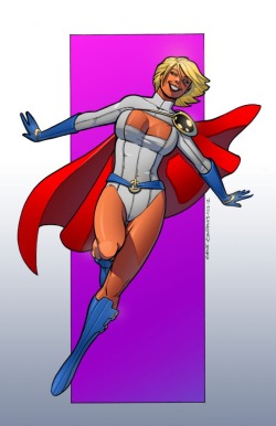 silentbrownsugar46:Power Girl By Gene Gonzales and colored by Alan Conrad
