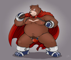 madeinshinoda:  Few days ago I played Shindan maker, and this is the details of that generated random result. &ldquo;shinodakuma’s ideal bara-kemono is a fat bear wearing Build Tiger’s outfit.&rdquo; So, here it is. XD Build Tiger © gamma-g 