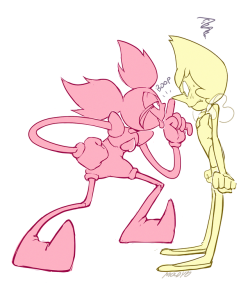 spinel-and-the-diamonds:  I think this ship might have some untapped potential do ya feel me also they kinda look like Mickey Mouse and the Grinch lol 