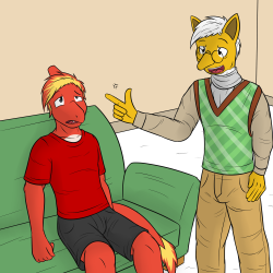  Charmeleon Visits the Hypno Therapist pt 10 Hypno therapist cleans up the Charmeleon guy and gets him all dressed up before snapping him out of his trance.  Charmeleon is a bit woozy still, but that’s only temporary. 