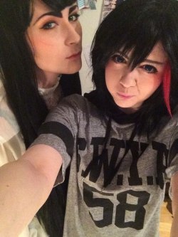 genchiart:  thecosmosowl:  godirtypop:  I hung out with Nee-san this weekend and we did some make-up tests for these two! I knew she would make the perfect Satsuki hihihi~  Omg perf  THIS IS WHAT I LIVE FOR 