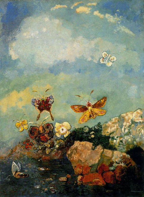 artist-redon:  Butterflies, Odilon RedonMedium: oil,canvas