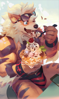 null-ghost:  Arcanine eating icecream is cool  