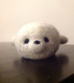 needle felted baby seal!