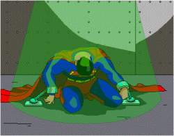 sidknight86:Woof Like a dream!Superman in intense pain and weakness by the cruel kryptonite!