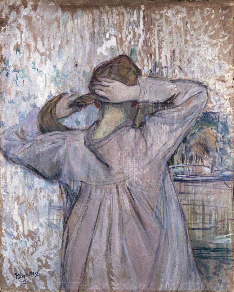 Degas woman combing her hair