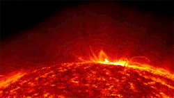 child-of-thecosmos:  Fiery Looping Rain on the Sun [Full HQ video]  Eruptive events on the sun can be wildly different. Some come just with a solar flare, some with an additional ejection of solar material called a coronal mass ejection (CME), and some