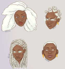 ofneondreams:   “I like my baby hair with baby hair and afro”   I’ve always wanted to see Storm with kinkier hair texture. How cool would it be to see the most iconic black female superhero stuntin’ with protective hairstyles?  Imagine her hair