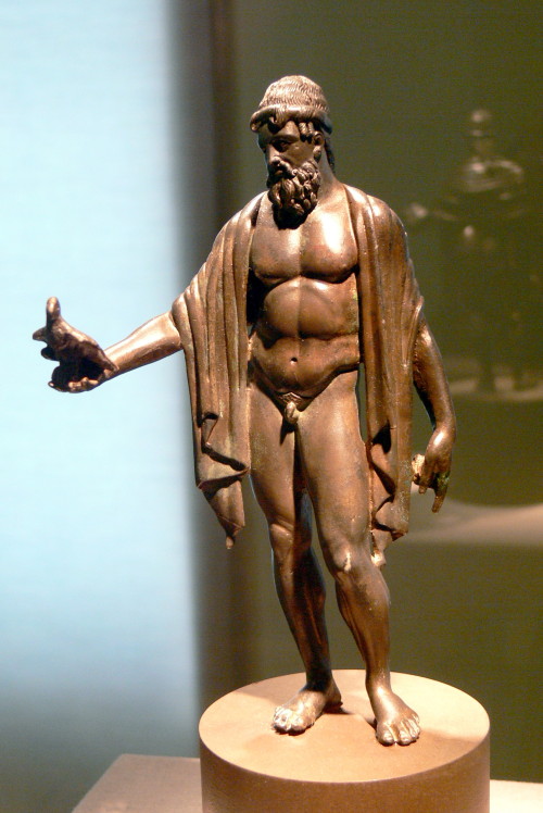romegreeceart: Juppiter * 2nd / 3rd century CE * bronze * Bavaria / Raetia (Limes) * Weißenburg ( Bavaria ). Roman museum   Source: Wolfgang Sauber / CC BY-SA (https://creativecommons.org/licenses/by-sa/3.0) 