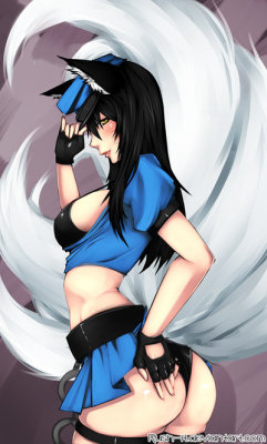 hentai-ass:  red-shirt-stormtropper:  Officer Ahri by Rush—it  I would despicable things to Officer Ahri 