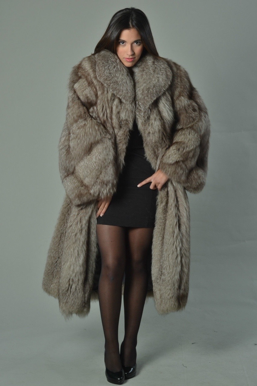 Sexy girls fur coat