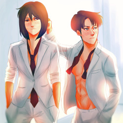 theicarustheory:  chapter 60 cover u mean fucking hot ackermodels i’ll take 20 sixty jillion wips to finish and i manage to dedicate my night to ackermans in red ties and white suits without undershirts who the fuck dressed these people today, abercrombie