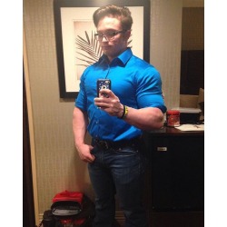 Joshua Vogel - Showing off that he cleans up very nicely at the 2015 Olympia