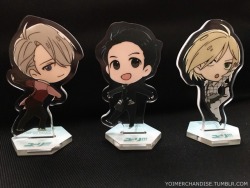 yoimerchandise: YOI x Animate Bonus Mini Chara Acrylic Stands Original Release Date:December 2016 Featured Characters (3 Total):Viktor, Yuuri, Yuri Highlights:These three stands were individually rewarded to Animate shoppers who spent a certain amount