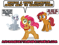 askmanehattanbabs:That’s right! Ask Manehattan Babs will be at Babscon this year! I’ll have this exact image hanging off my backpack as an advertisement all weekend. If you’re there, and see me, you are absolutely welcome to stop me and say “Hey!”