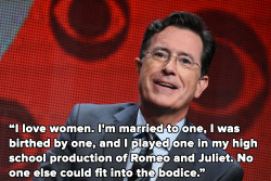 micdotcom:  Stephen Colbert pens hilarious and important feminist op-ed Who runs the world? If Stephen Colbert could have his way: women. In an op-ed for Glamour magazine, the future Late Show host pushes for equal rights and treatment of women in the