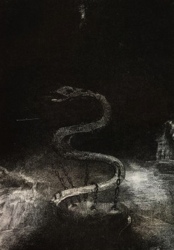 magictransistor:  Odilon Redon. Apocalypse de Saint-Jean. Bound for One Thousand Years. 1899.