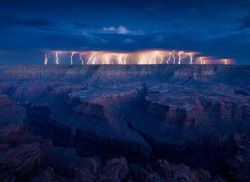 wastelandsofficial:  Grand Canyon lightning storm. 
