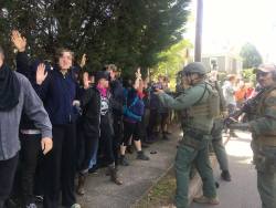 twee-lil-lass:  dabblingindissent:  pigs at the No nazis in Newnan rally forcing protesters to demask at gunpoint. these are coweta county cops.  I love how the comments on this either ignore the fact that they are holding these people at fucking gunpoint