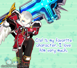 elsword-confessions:    ciel is my favorite character, i love him very muchSubmitted by Anonymous.
