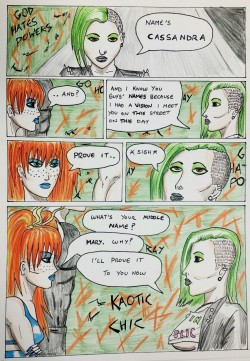 Kate Five vs Symbiote comic Page 161  Green-haired punky chick has a name!