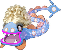 ethanwearsprada-deactivated2015:  Hunty #368It evolves from Huntail when exposed to a Shiny Stone or when traded holding a Prism Scale. Type: Water/Fairy This Pokemon lives in the deepest part of the ocean, spilling that truth tea all over the other