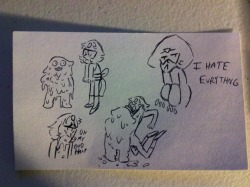 chezpanties:  I couldn’t find my notebook so I drew on a flash card instead! Goopy… And I’m not sorry for the pearlmethyst. 