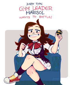 dampho: I drew myself as a gym leader!  I designed a gym and made my team and everything, will draw those out some other time 