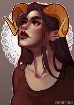 chocolatula: started out a normal aradia drawing and decided to continue drawing it for my friend who roleplays her. (that being said, don’t use it for yourself/your muse.) i’m. indifferent to how this turned out? i can’t tell if i like it or not