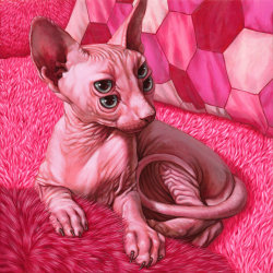 beautifulbizarremag:  Awesome New work by #beautifulbizarre Issue 005 featured artist Casey Weldon, featured at the Hashimoto Contemporary booth at the Scope Art Fair in Miami Beach this week. KITTY!! 