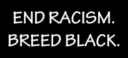 littleredridinghoodles:  END RACISM. BREED BLACK.