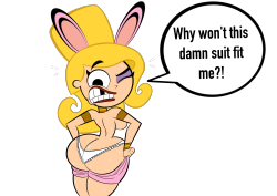 ck-blogs-stuff:  Commission: Eris’ Bunny Suit Struggle by CK-Draws-Stuff Here’s a commission ordered by @dacommissioner2k15 where he asked Eris, Goddess of Chaos (Billy &amp; Mandy) having trouble putting on her bunny suit.Consider this as a sequel
